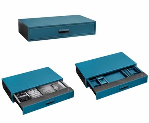 High End Anti-theft Fingerprint Jewelry Box Supplies Safe Box Leather Organizer Wardrobe Accessories