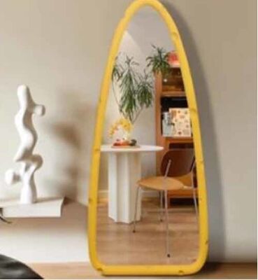 Handmade Modern Home Decor Large Wall Hanging Gold Frame Mirror Irregular Shape with Organic Style Art Deco Design