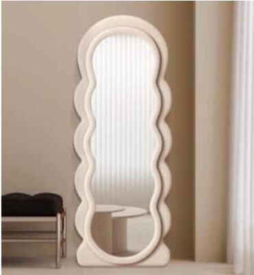 Luxury Home Decorative Large Wavy Shape Irregular Big Standing Mirror Wall Full Body Mirror Full Length Floor Mirror