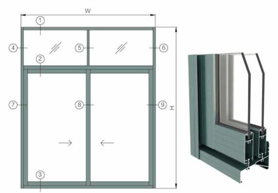 সর্বশেষ ডিজাইন সাউন্ড প্রুফ টেম্পার ডাবল গ্লেজড সিঙ্গেল ট্র্যাক অ্যালুমিনিয়াম প্রোফাইল