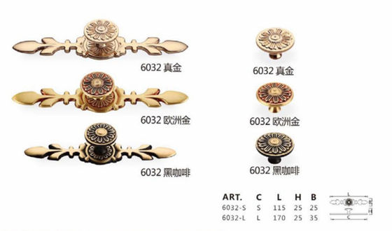 মন্ত্রিপরিষদের জন্য বিলাসবহুল আধুনিক ব্রাস হ্যামারড কিচেন হার্ডওয়্যার নব